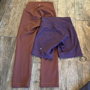WUNDER TRAIN HIGH-RISE CROP leggings shorts bundle size 2